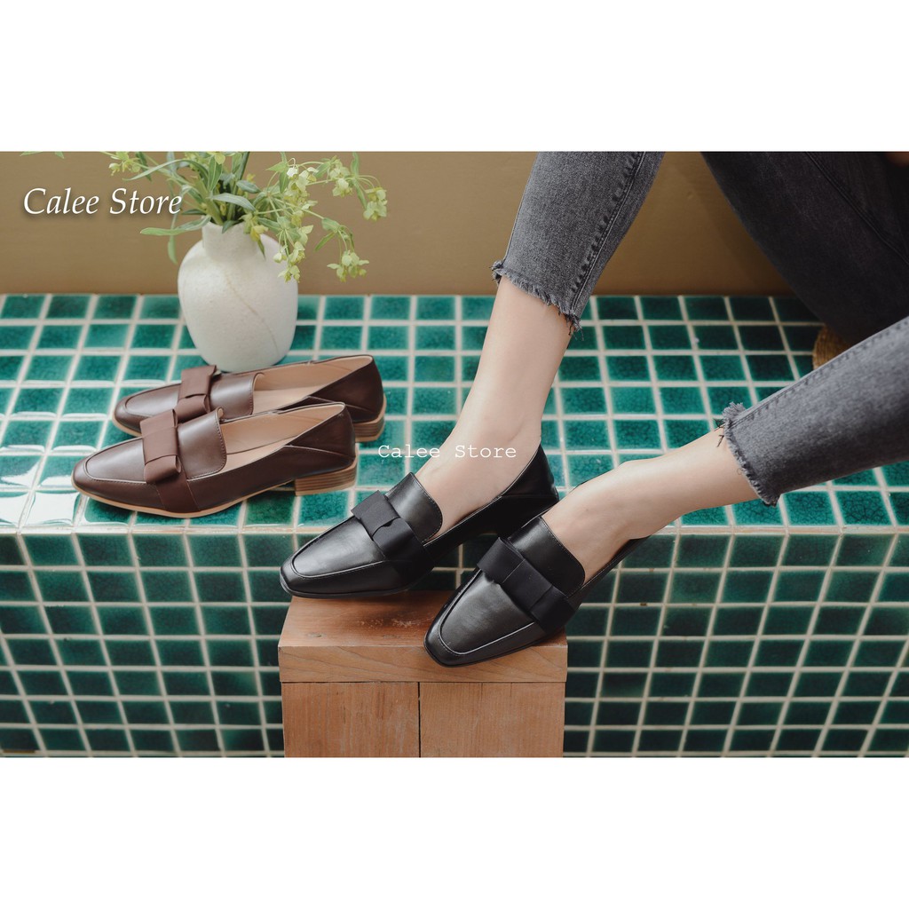 Giày moca nữ đế bệt (CÓ CLIP THẬT SẢN PHẨM) đen và nâu tây chuẩn size dễ phối đồ. Giày loafer mới có sẵn, đủ size | BigBuy360 - bigbuy360.vn