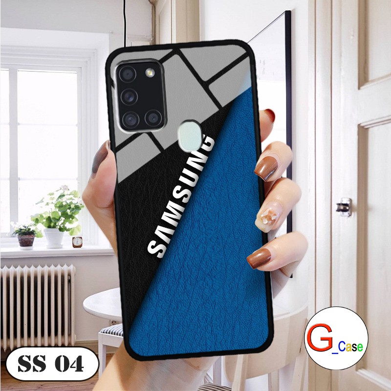 Ốp lưng Samsung A21s/A 31-lưng kính in logo hãng điện thoại