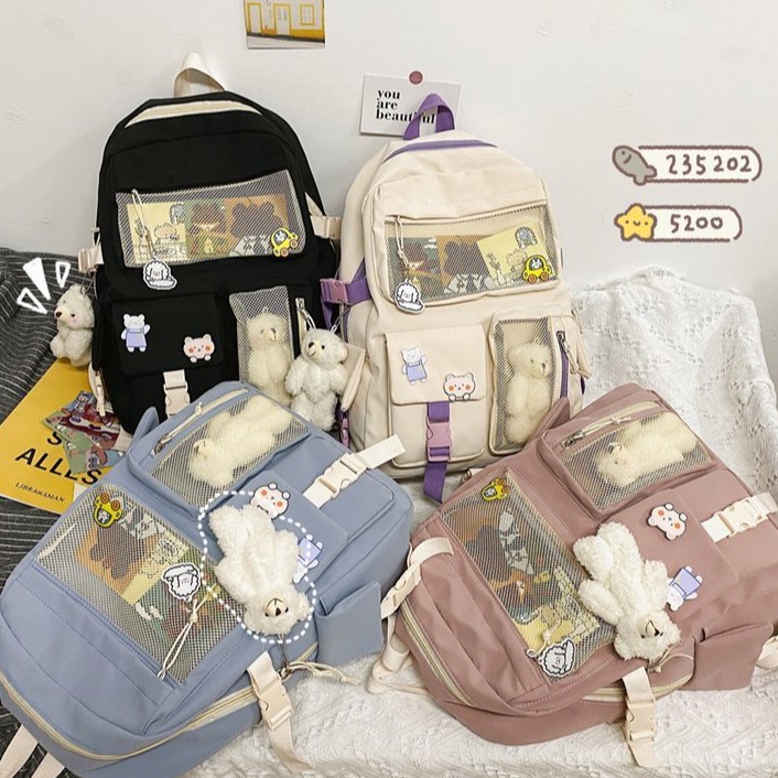 Balo gấu to phong cách Hàn Quốc Harajuku