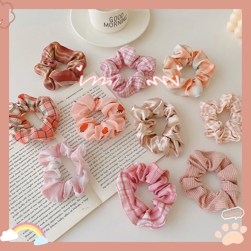 Dây Buộc Tóc Scrunchies Chiffon Phong Cách Nữ Tính