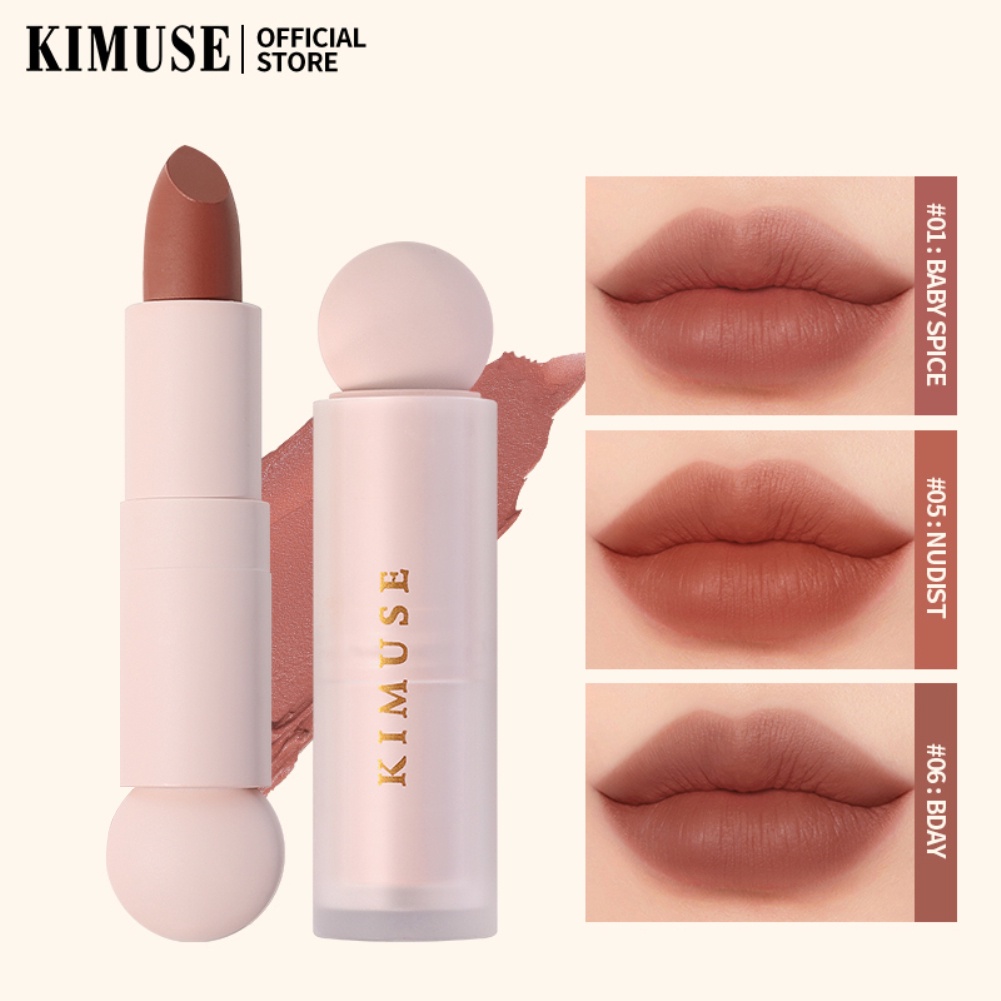 Son môi KIMUSE ANNIES nhung lì lâu trôi làm trắng tự nhiên không dính cốc với 6 màu