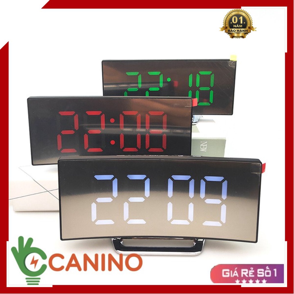 Đồng Hồ LED FREESHIP Đồng Hồ LED LCD Miror Clock Mặt Gương Cong DT6507