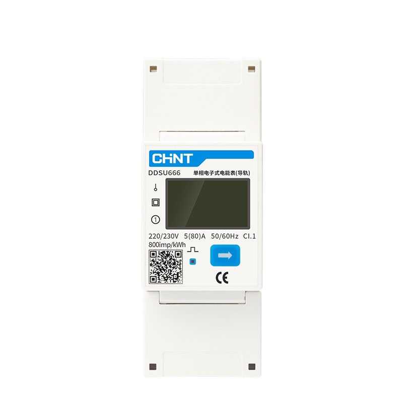 5 (80) A 2P CHNT DDSU666 Công suất đa chức năng có thể lập trình V, A, W, KWH, VAR, RS485 Energy 220