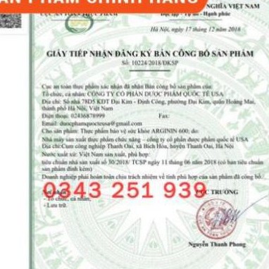 Arginin 600 USA Giúp tăng cường chức năng gan hiệu quả - 60 viên