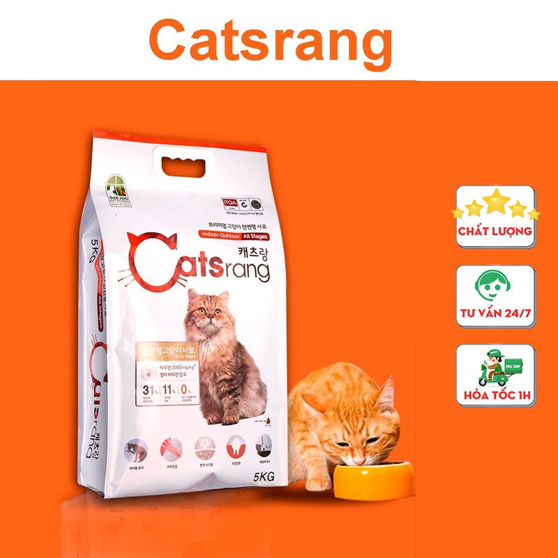 Hạt mèo Catsrang bao 5kg nguyên seal - Thức ăn cho mèo catsrang