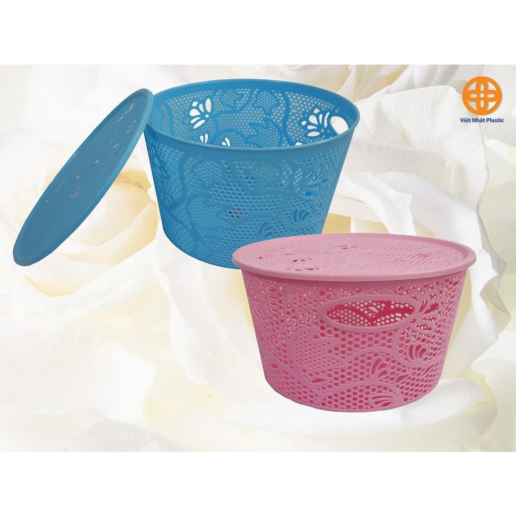 rổ giỏ nắp tròn nhựa 3390
