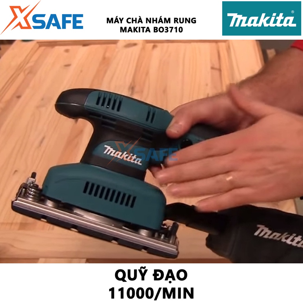 Máy chà nhám rung MAKITA BO3710 Máy đánh bóng bề mặt công suất 190W kèm túi đựng bụi gắn với thân máy - [XSAFE]