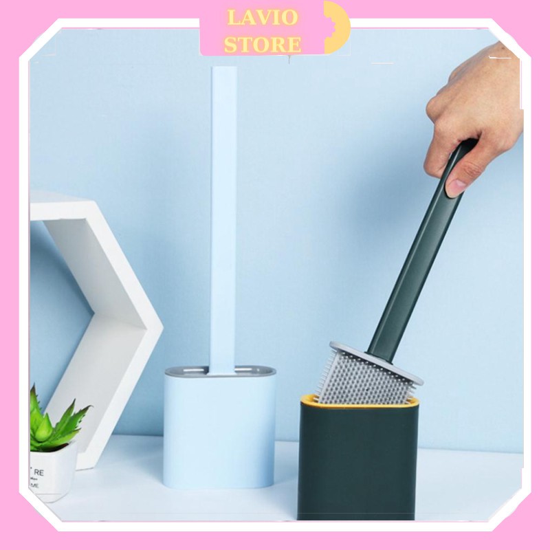 Chổi Cọ Toilet Kèm Hộp Đựng Mẫu Mới Với Đầu Cọ Bằng Silicon Mềm Không Làm Xước Men Bồn Cầu 88185 Lavio Store