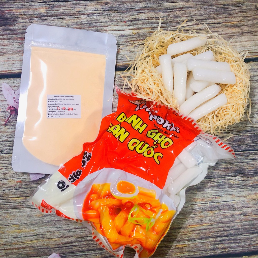 Bánh gạo tokbokki 500G kèm 100G bột phô mai