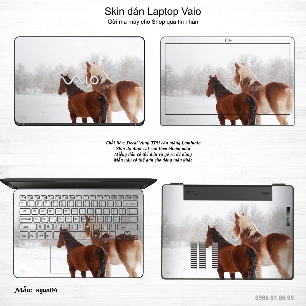 Skin dán Laptop Sony Vaio in hình Con ngựa (inbox mã máy cho Shop)