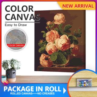Bộ tranh Canvas sơn dầu Diy không khung hình hoa độc đáo