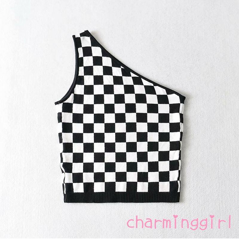 Áo croptop hai dây họa tiết kim cương thời trang cho nữ