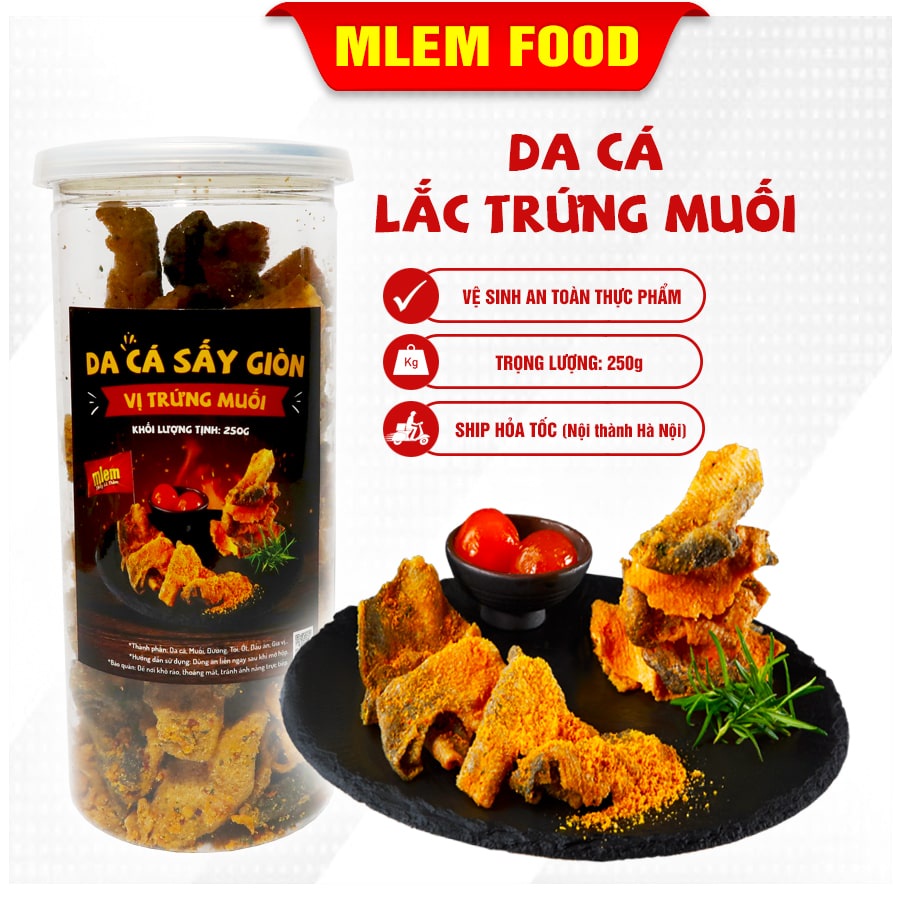 Da cá lắc trứng muối 200gr 250gr chiên giòn rụm Mlem Food - Đồ ăn vặt Hà Nội