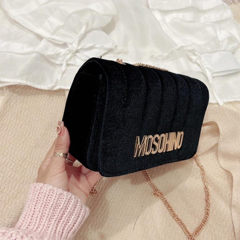 Túi xách nữ đeo chéo đẹp giá rẻ moschino nhung thời trang cao cấp dễ thương DIOMI