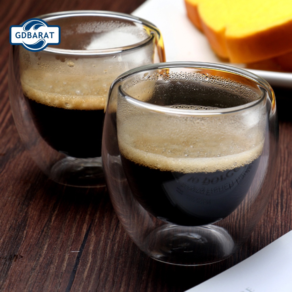 Set 6 Cốc Thủy Tinh Hai Lớp Cách Nhiệt 80ml