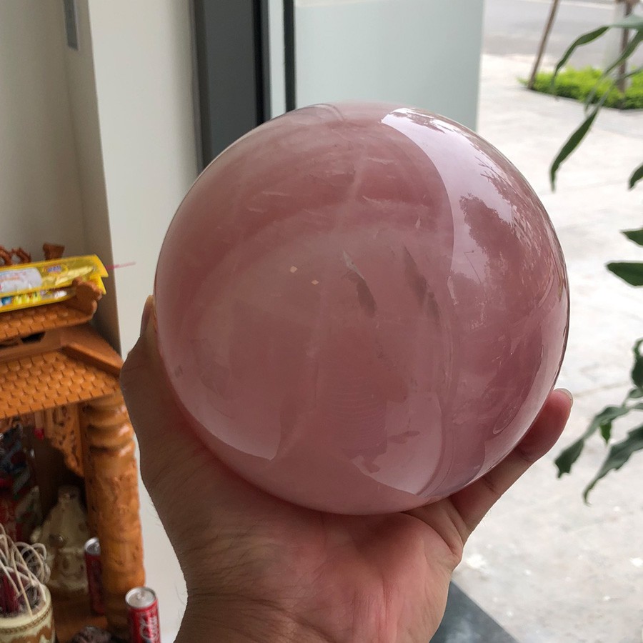 [XẢ KHO Size 3Kg] Quả Cầu Phong Thủy T.A Hồng mạng THỔ và HỎA nặng 3 Kg, Đường Kính 13 cm - Phong Thủy Thành Đô