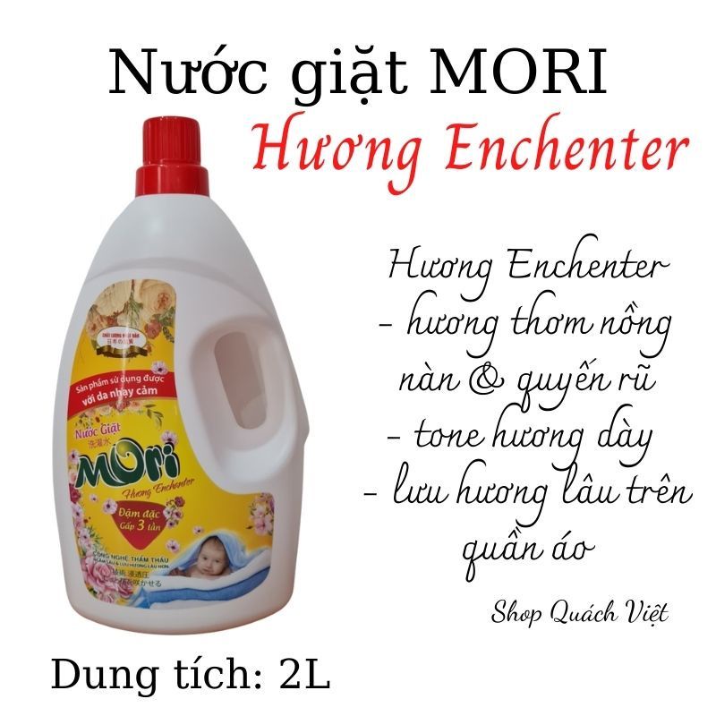 Nước giặt cao cấp MORI hương Enchenter, can 5L, hương thơm quyến rũ