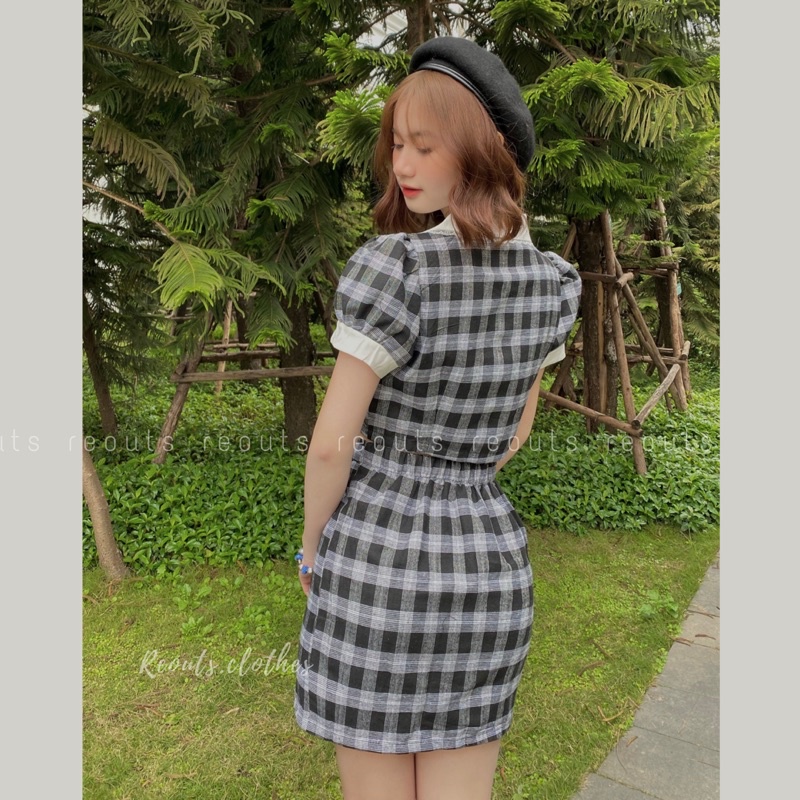 Set váy áo croptop cổ phối ren Thời trang nữ Reouts | BigBuy360 - bigbuy360.vn