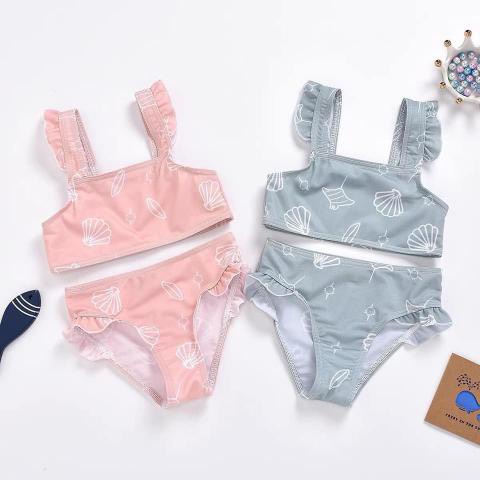 BÁN SỈ  SET 2 BỘ BIKINI ĐI BIỂN CHO BÉ GÁI HỒNG XÁM