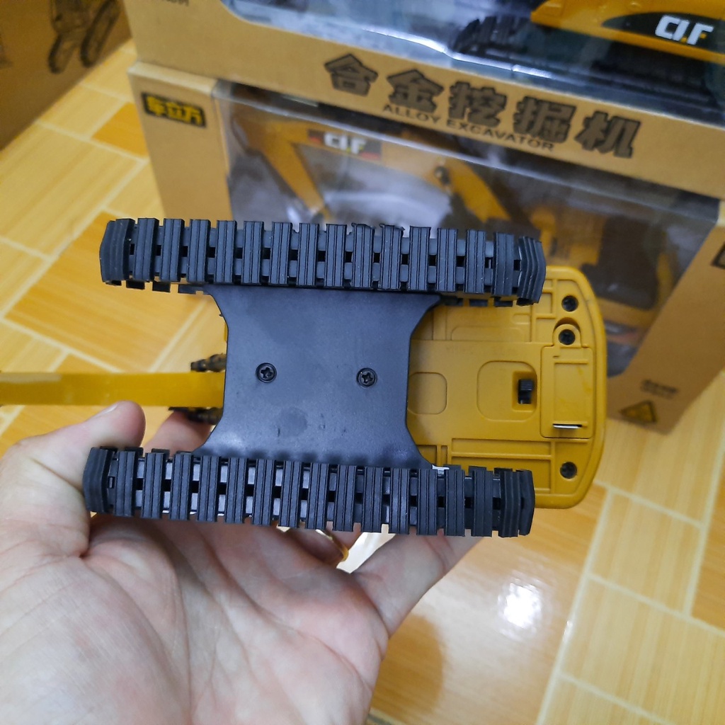 Mô hình xe cẩu xúc mini bằng hợp kim nhựa có đèn xe đồ chơi trẻ em