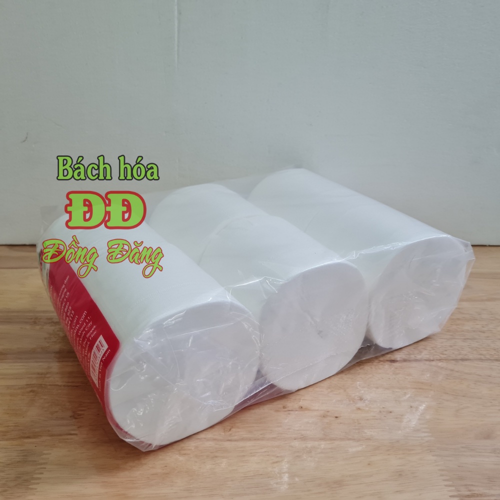 Combo (5 lốc) Giấy vệ sinh 3 lớp Leman Đỏ - Không lõi đặc - gần 1kg