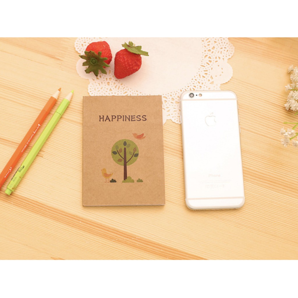 Sổ tay mini Happiness - Sổ Ghi Chép Cầm Tay Dùng Trong Ghi Chú, Học Tập Tiện Lợi Dễ Dàng Mang Theo bên Mình