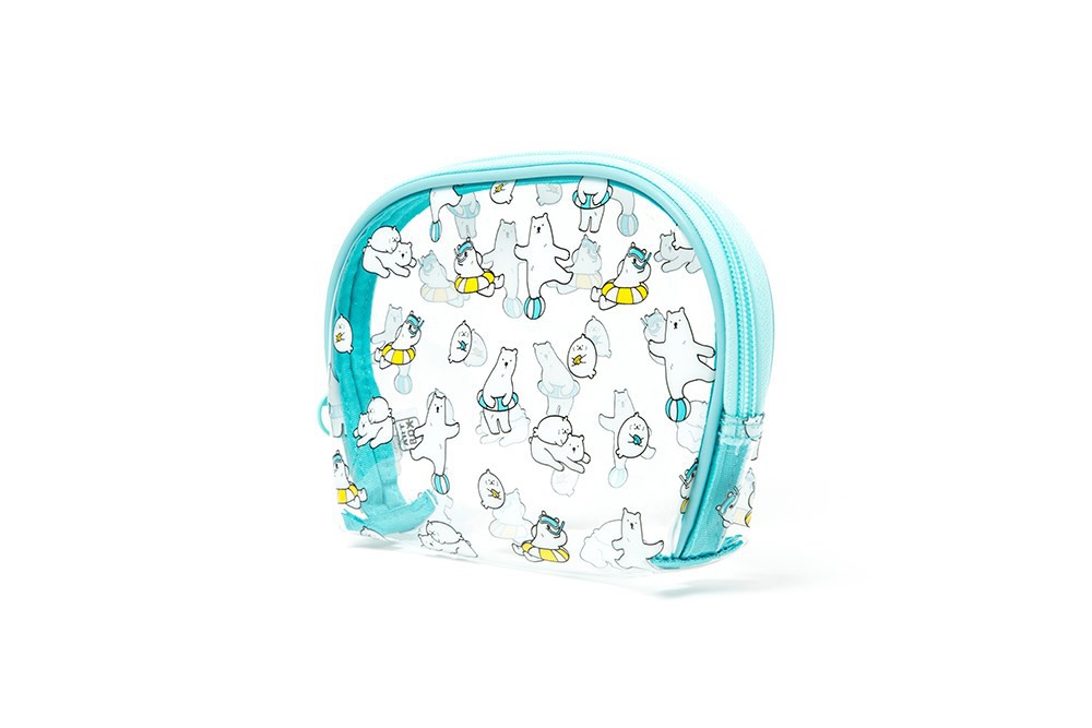 Túi Đựng Đồ ARTBOX Hàn Quốc Bằng PVC In Hình Chú Gấu Bắc Cực Và Rái Cá