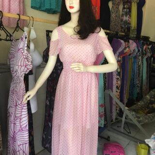 Combo 2 váy cổ tròn tay loa và 1 váy cổ thuyền mai thị bằng