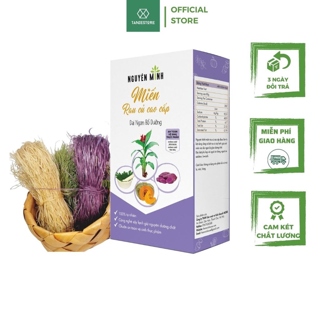 Miến dong rau củ Nguyên Minh 250Gram sợi nhỏ giàu chất xơ - ít calo dai ngon bổ dưỡng