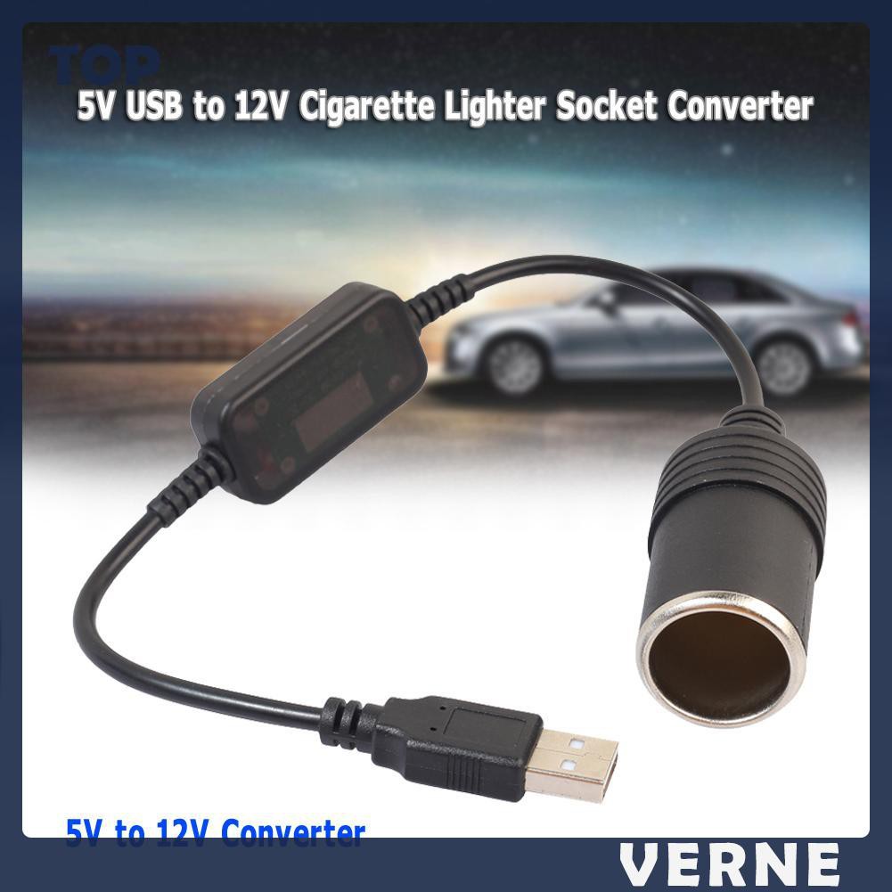 Cáp chuyển đổi tẩu sạc 5V USB sang 12V cho xe hơi tiện dụng