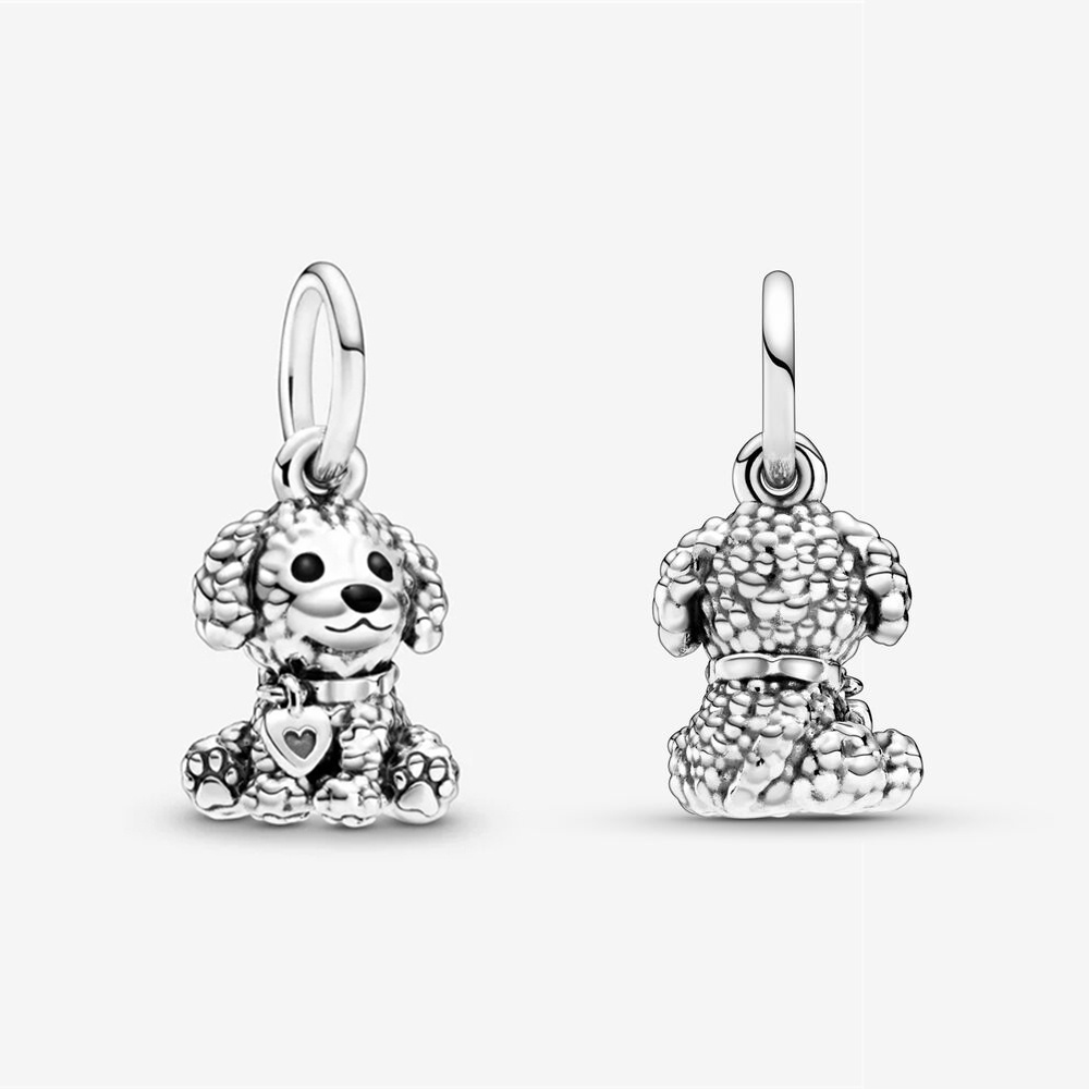 Mặt Dây Chuyền Hình Cún Poodle Mạ Bạc Pandora
