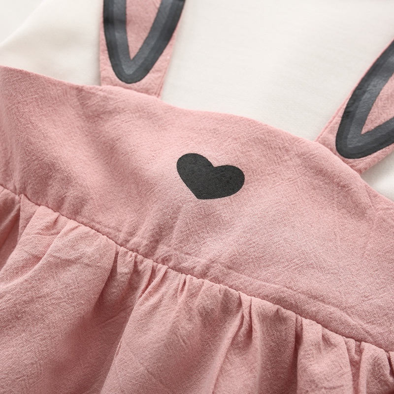 Váy thu đông tai thỏ cute cho bé gái size 5-13kg