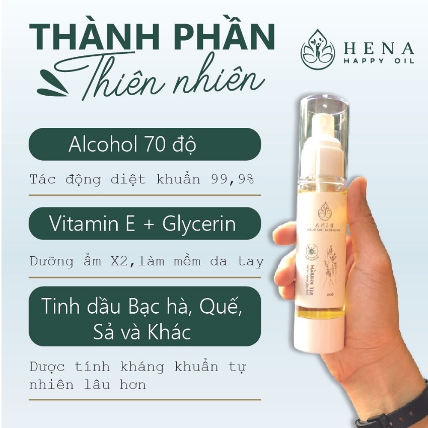 Xịt sát khuẩn Hena với tinh dầu sả chanh + quế và vitamin E . | BigBuy360 - bigbuy360.vn