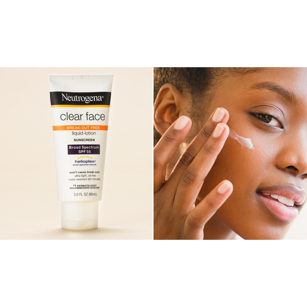 Kem Chống Nắng Neutrogena Clear Face Break Out Free Lotion Sunscreen Broad Spectrum SPF55 (88ml) _ NTG009CN | BigBuy360 - bigbuy360.vn