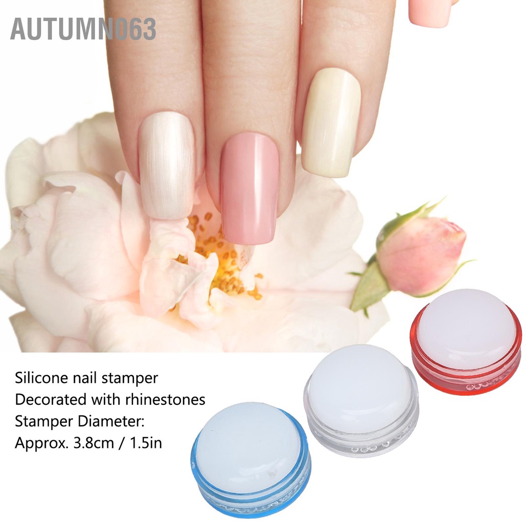[Hàng mới về] Dụng cụ đóng dấu đính đá trang trí móng kèm tấm đóng dấu bằng silicone chuyên nghiệp cho gia đình và salon