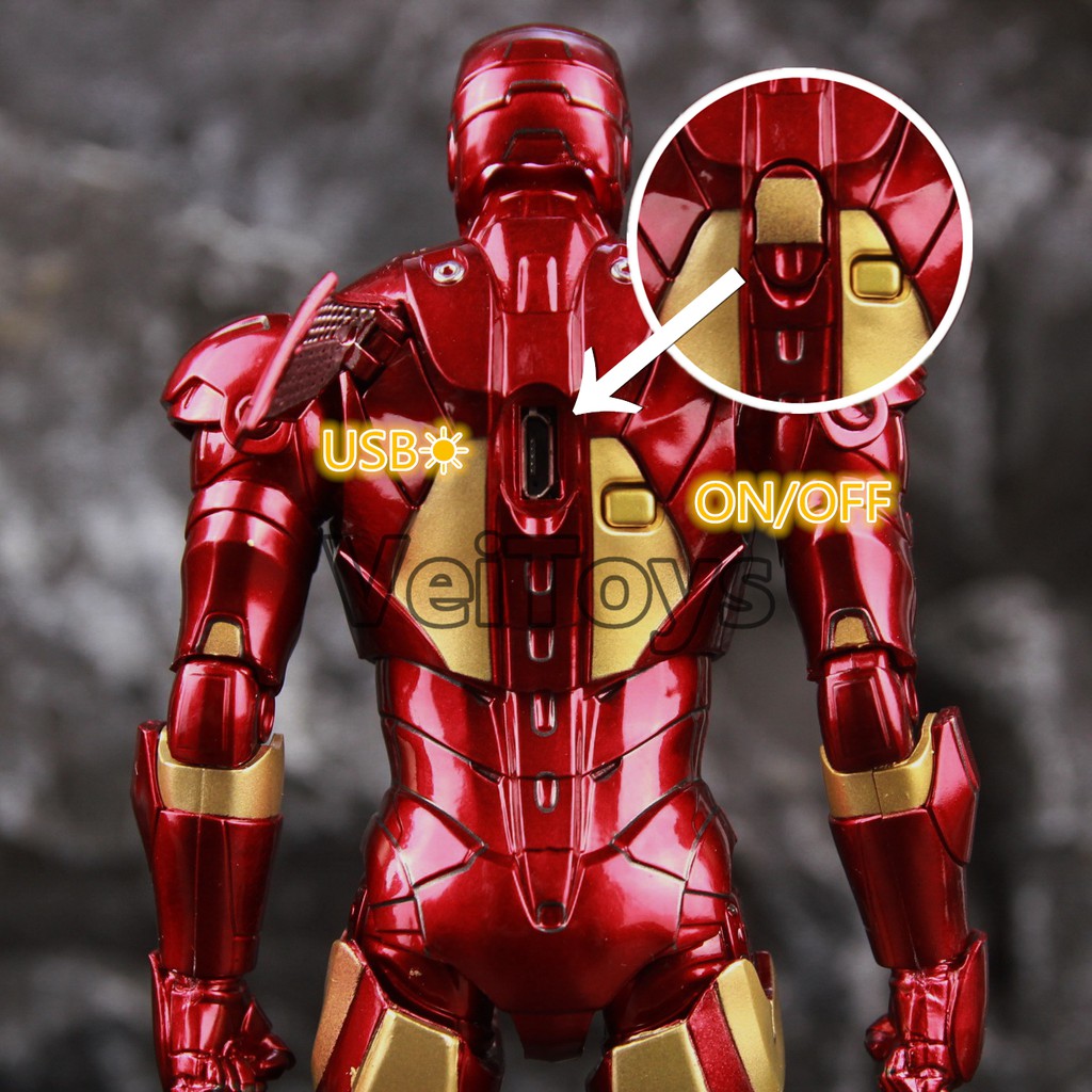 Mô hình nhân vật Iron Man MK3 có đèn LED cổng USB