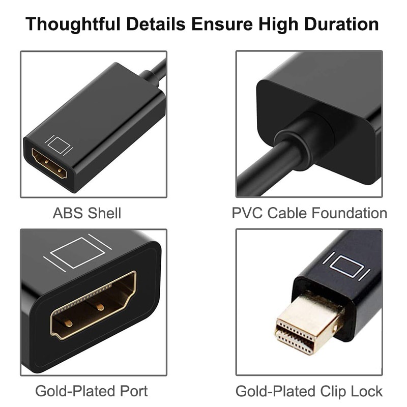 Cáp chuyển đổi mini Displayport sang HDMI 4K 1080P TV cho laptop