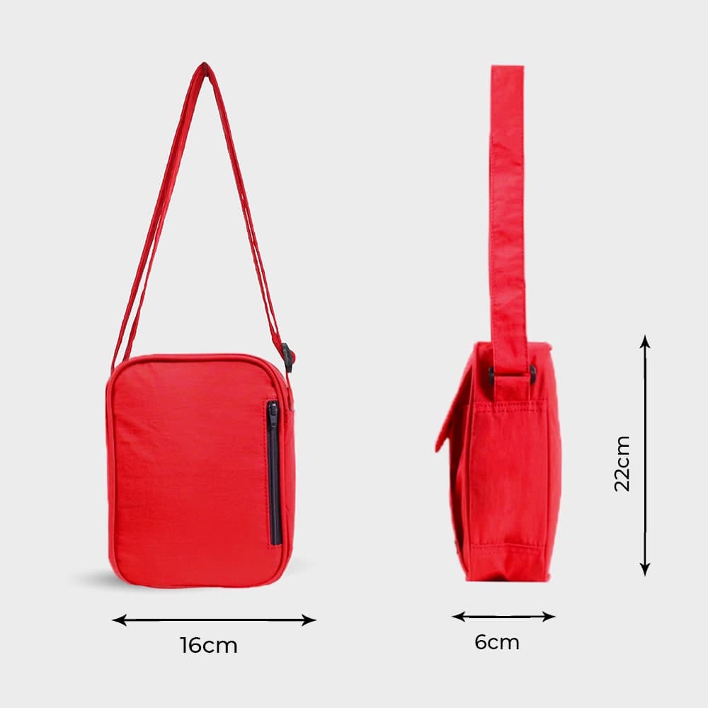 Túi đeo chéo dạng hộp đứng Minigo chất liệu vải trượt nước nắp gài nam châm tiện lợi nhiều màu