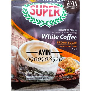 ( Bao bì mới ) Cà phê trắng Super vị đường nâu - Super White Coffee Brown Sugar Malaysia