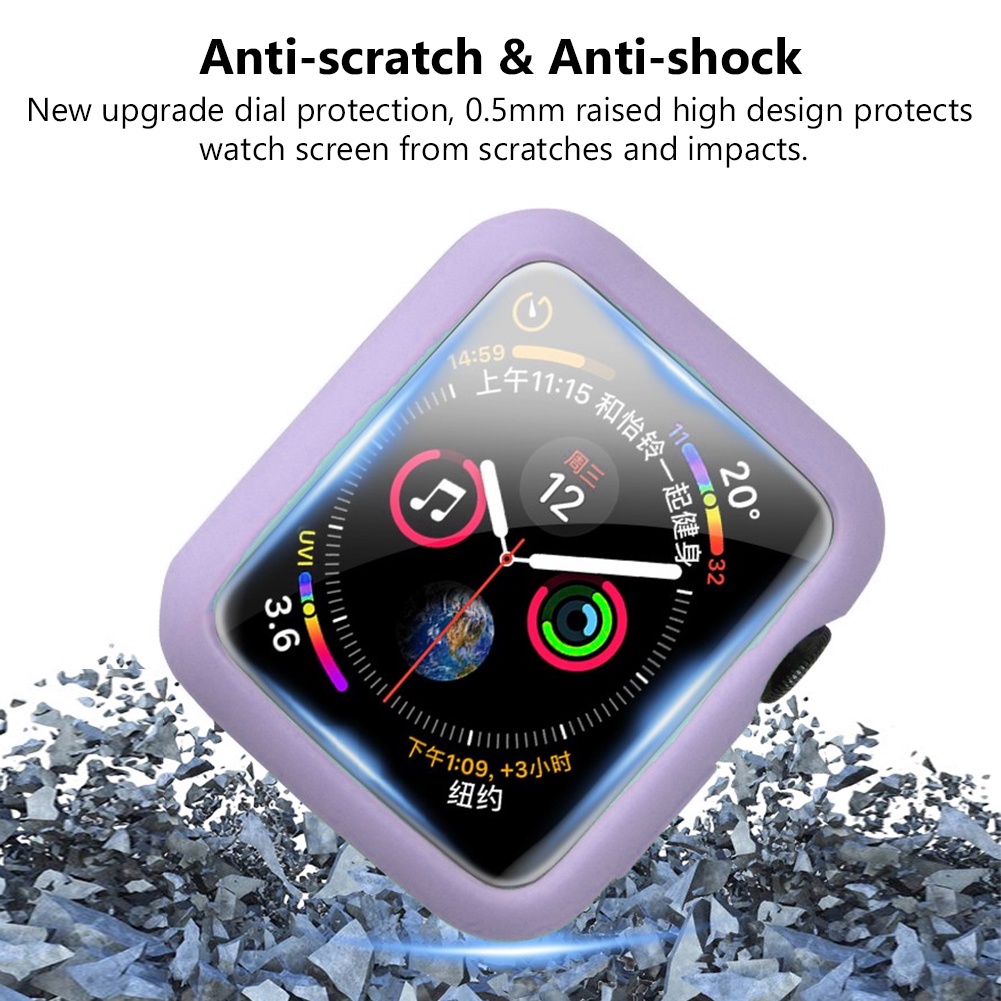 Ốp lưng TPU mềm cho Apple Watch Series 7/6/se/5/4/3/2/1 41mm 45mm 38mm 42mm 40mm 44mm Vỏ bảo vệ đồng hồ màu kẹo