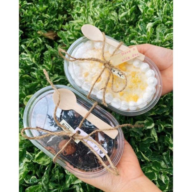 [Kho sỉ]  Combo 50 hộp nhựa oval kèm nắp đựng bánh mousse size 200ml