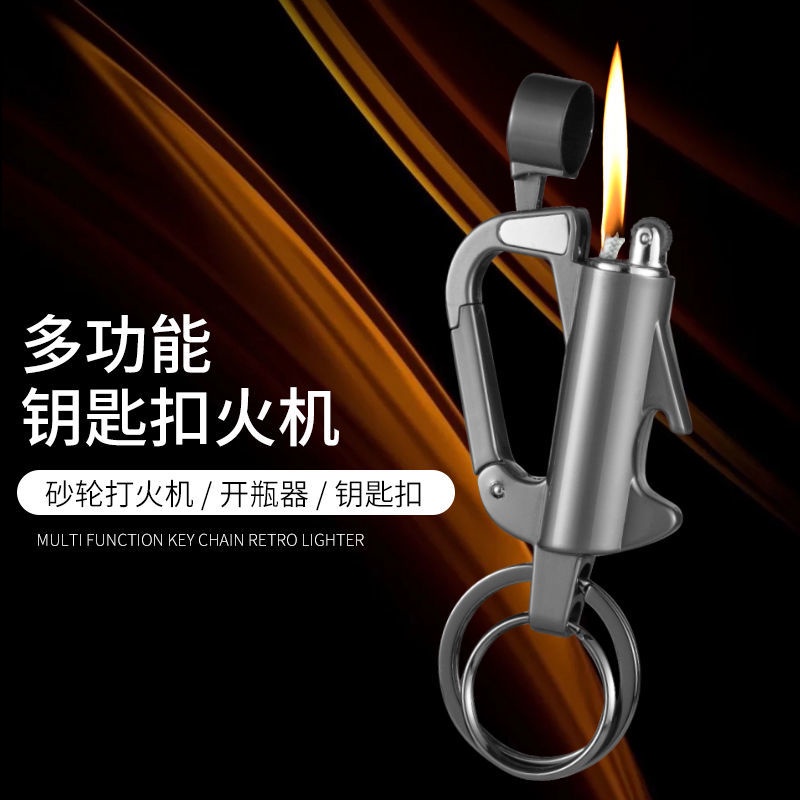 ❤Hàng có sẵn Móc khóa thắt lưng dạng bánh xe mài khắc chữ đa năng độc đáo diy cho nam