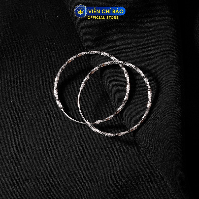 Bông tai bạc nữ Tròn Trơn cá tính 5cm trơn chất liệu bạc 925 thời trang phụ kiện trang sức nữ Viễn Chí Bảo B400364x