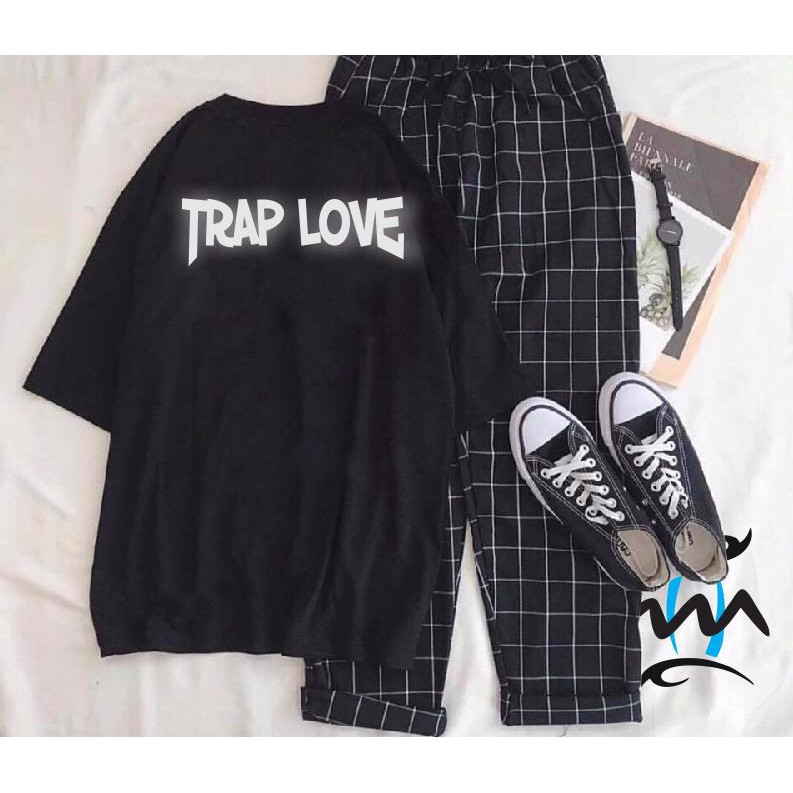 Set quần áo phản quang Trap Love unisex cực chất
