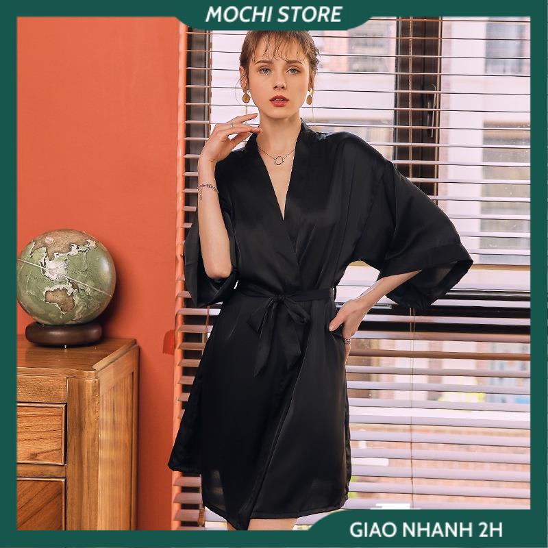 Áo Choàng Ngủ Kimono Lụa , Áo Choàng Tắm Nữ Chất Lụa Satin Nhiều Màu Phong Cách Nhật Bản Mới Gợi Cảm Cho Bạn Nữ. | BigBuy360 - bigbuy360.vn