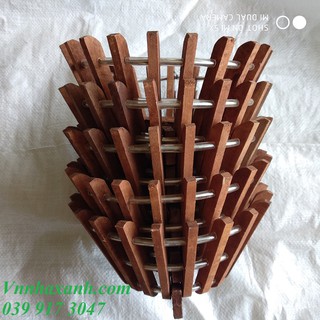Set 10 Chậu gỗ tròn trồng lan số 2 đường kính 23cm