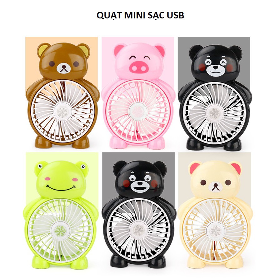 Quạt mini sạc USB hình ảnh đáng yêu