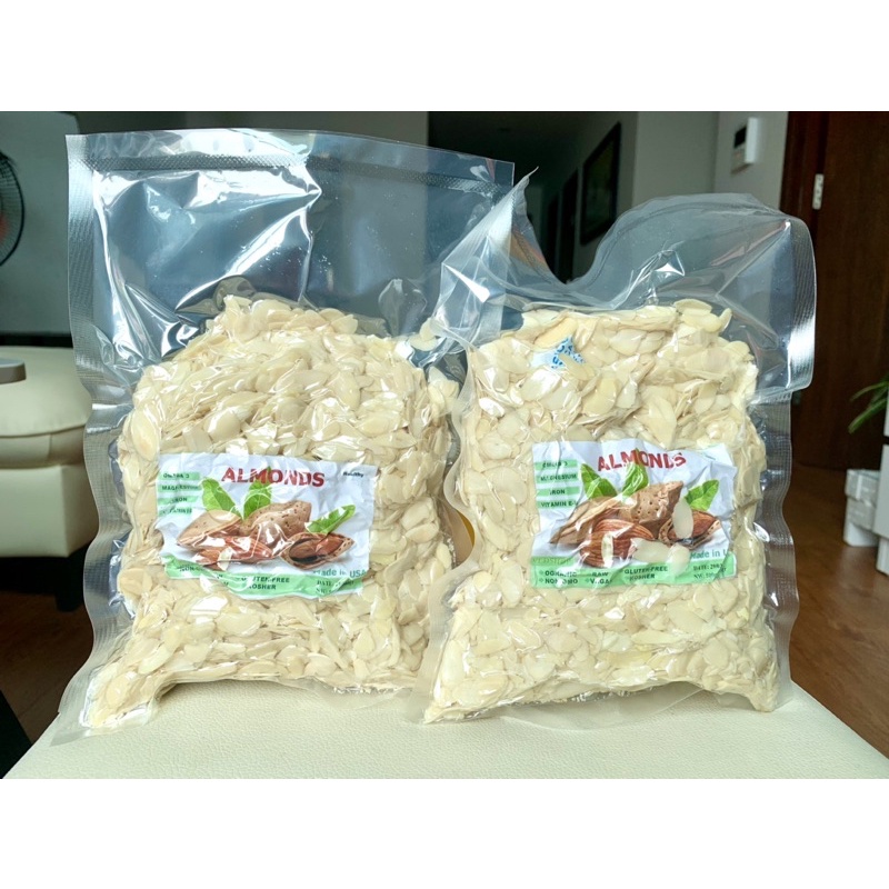 1kg hạnh nhân thái lát làm bánh