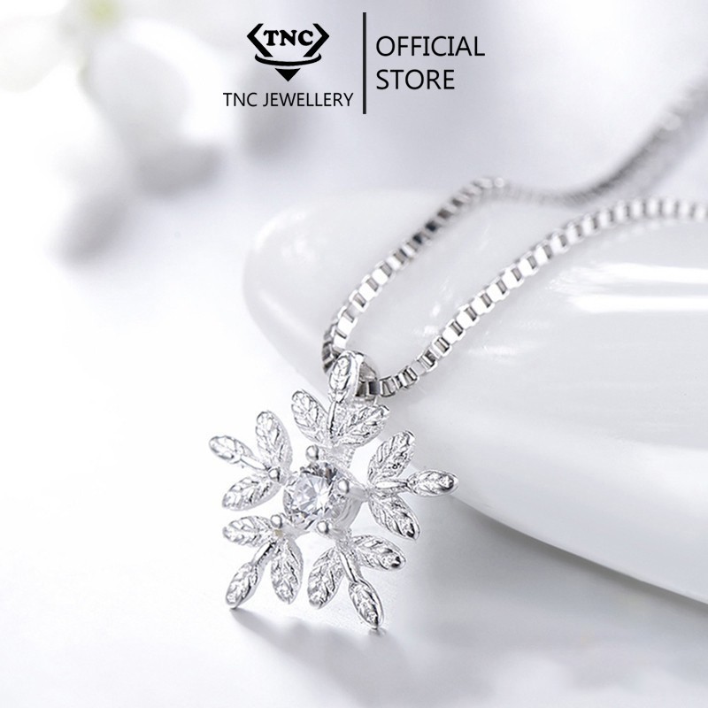 Dây Chuyền Bạc Ý, Vòng Cổ Bạc TNC JEWELLERY Bông Tuyết Trắng Sang Trọng Cho Nữ