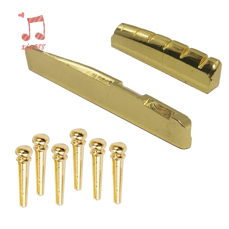 Set 6 Chốt Dây Đàn Guitar Bằng Đồng Thau